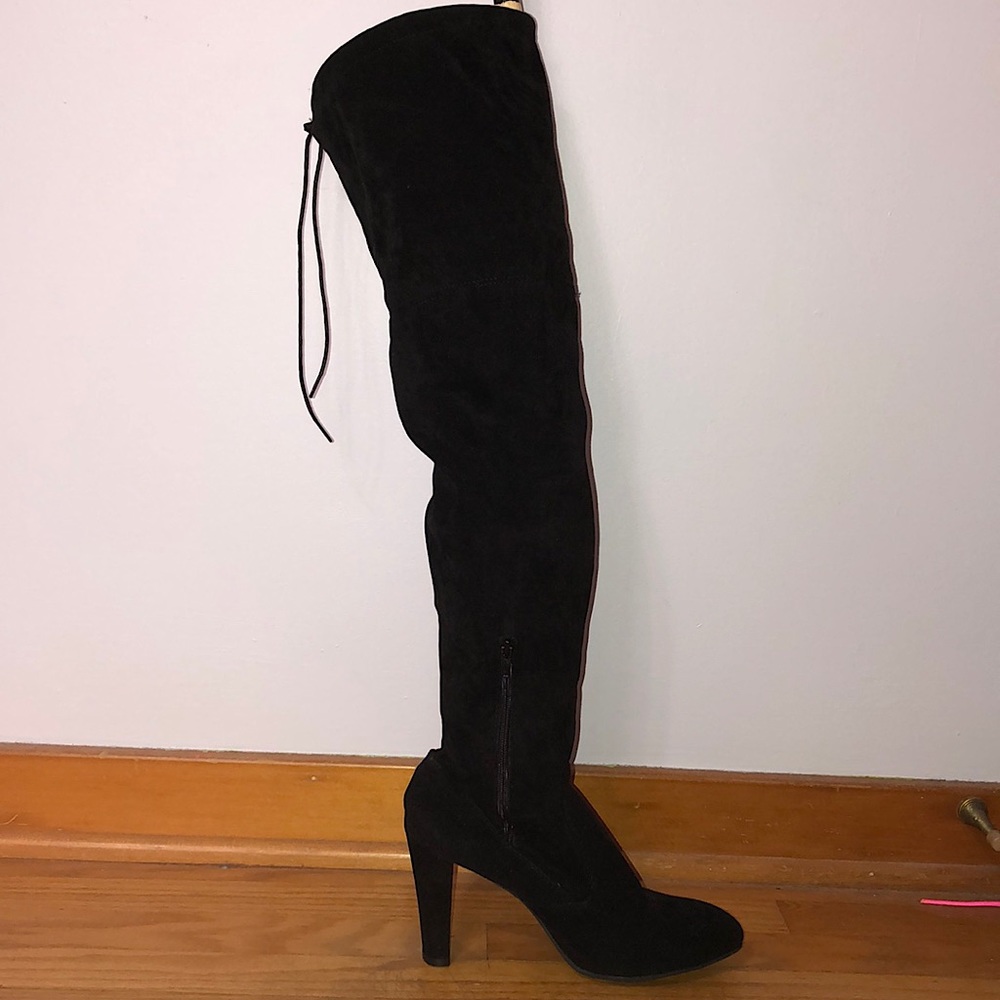 Over the knee suede high heel boots